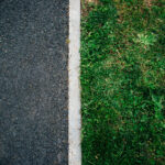 border between tarmac and grass