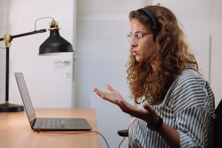 young woman in teletherapy